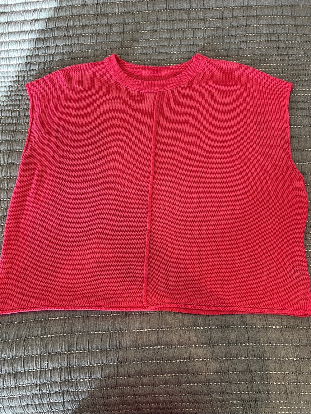 Bright Pink/Coral Sleeveless Knit Top